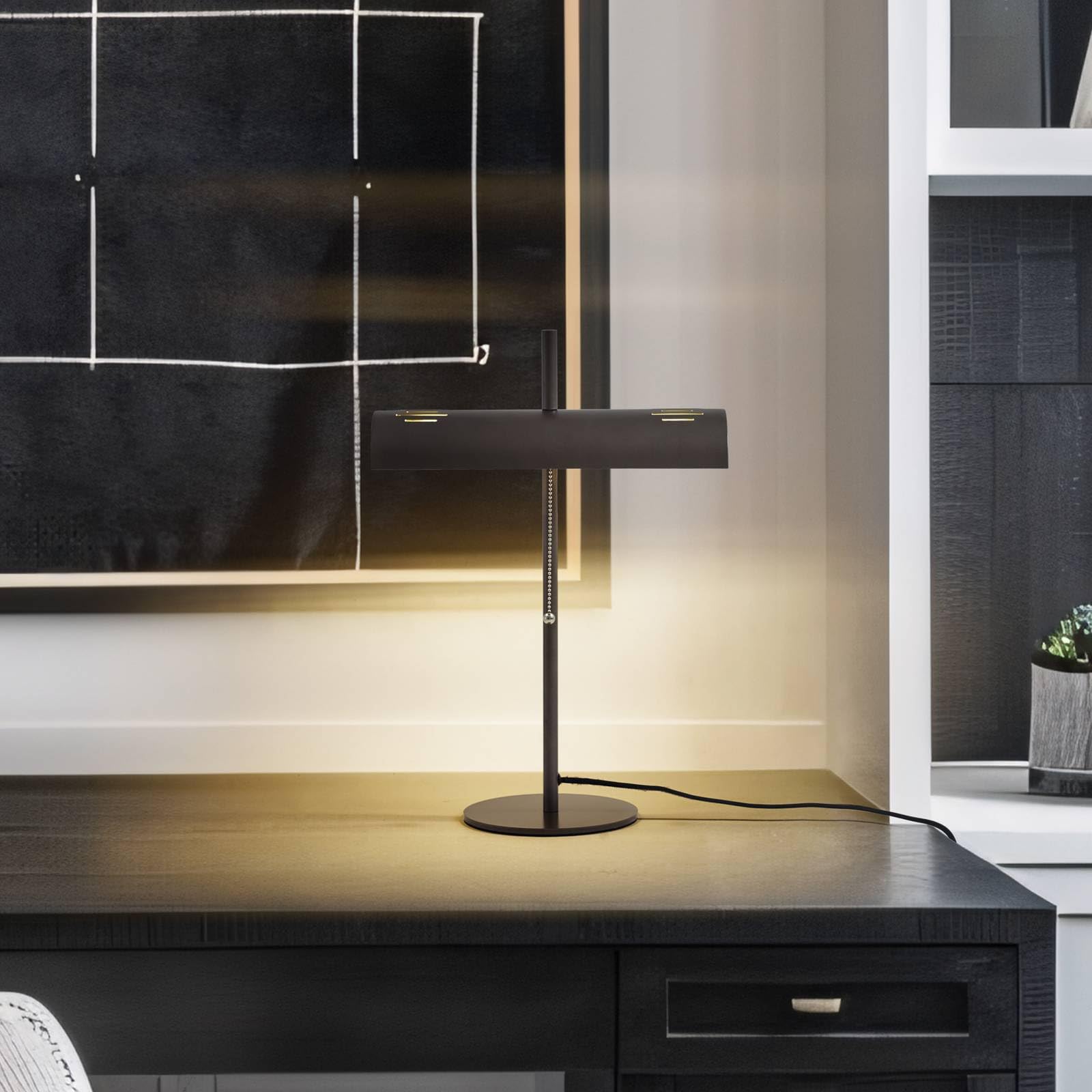 Lucande flexo en gris oscuro, lámpara de mesa | lámpara de escritorio, e27, 2 bombillas, moderno para sala de estar, salón, dormitorio
