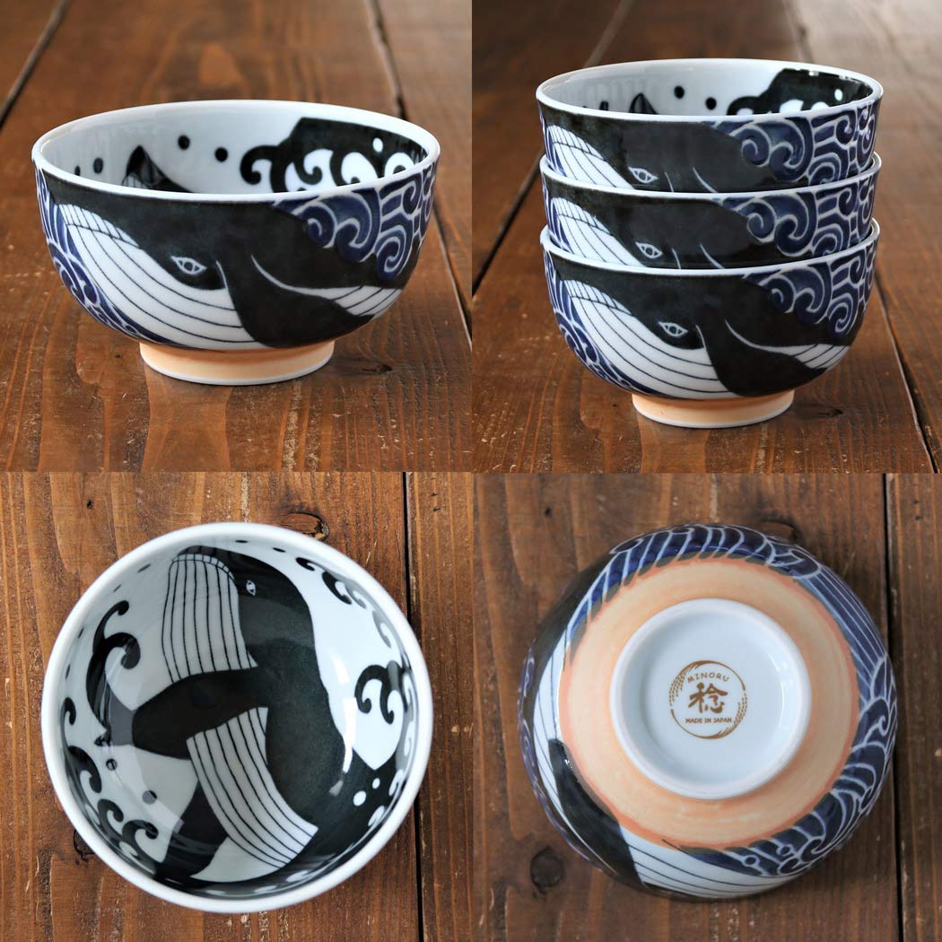 Amazon｜みのる陶器 美濃焼 白波くじら 130丼｜飯碗 オンライン通販
