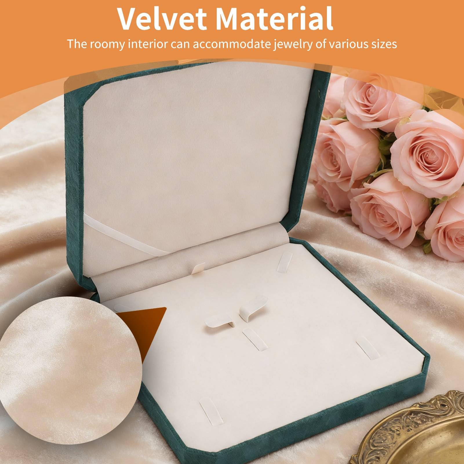 Conjunto De Joyería Caja De Terciopelo, Anillo, Pendientes, Collar, Caja De Regalo, Caja De Regalo Colgante, Soporte De Almacenamiento De Joyería, Organizador De Joyería Grande, Caja De Almacenamiento