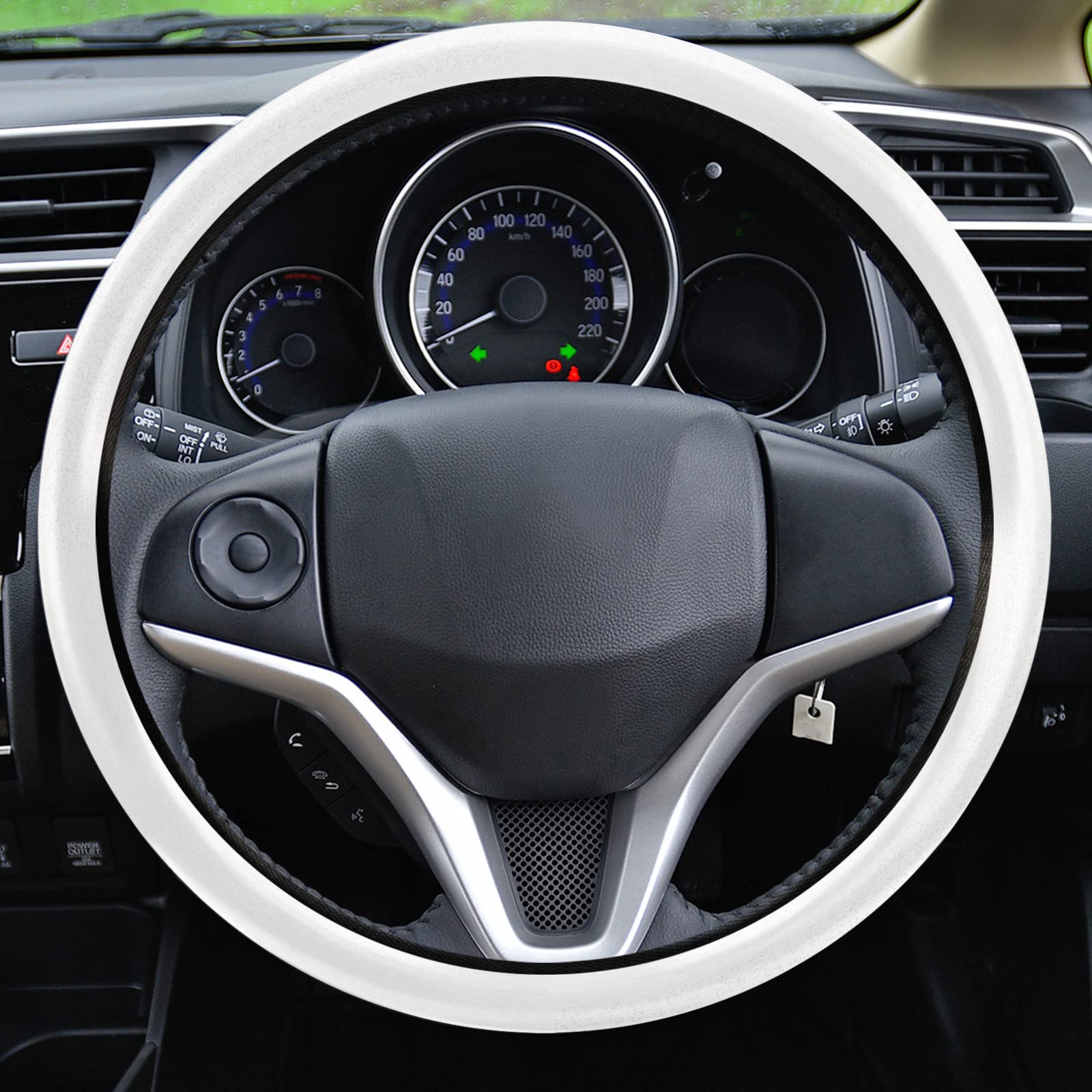 Universal Steering Wheel Cover - Anti-Slip Leather 15 Inch For Cars & Trucks