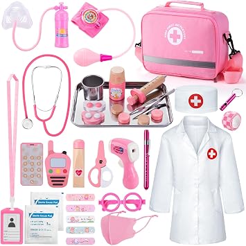 Sundaymot Mallette Médicale Complète avec Sac en Toile Renforcée et Vrai Stéthoscope