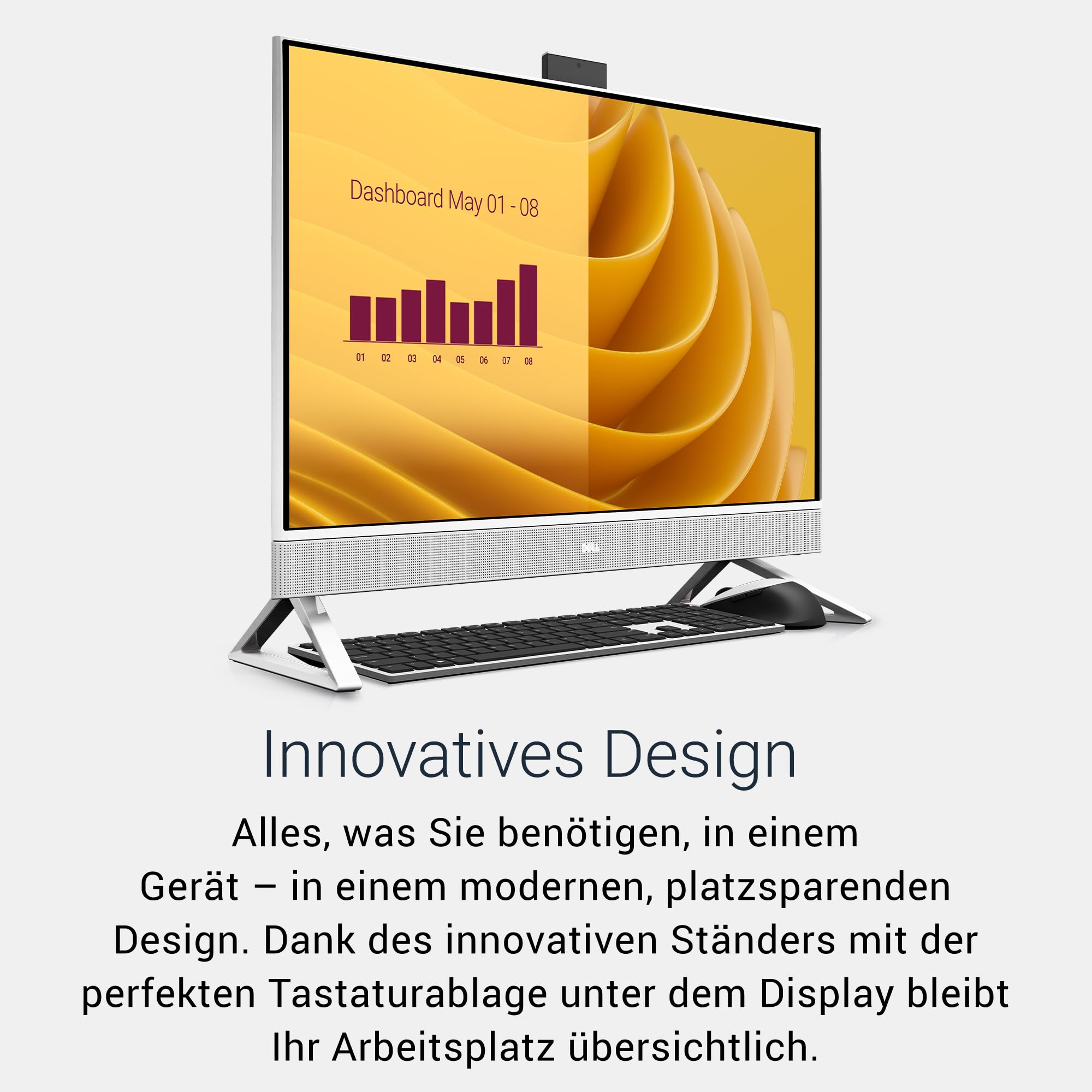 Dell Inspiron 27 All-in-One EC27250 – 27" FHD (1920 x 1080) IPS, Intel Core i5-1334U, Intel Iris Xe, 16 GB RAM, 512 GB SSD, Windows 11 Home, QWERTZ-Tastatur & kabellose Maus, Pearl White