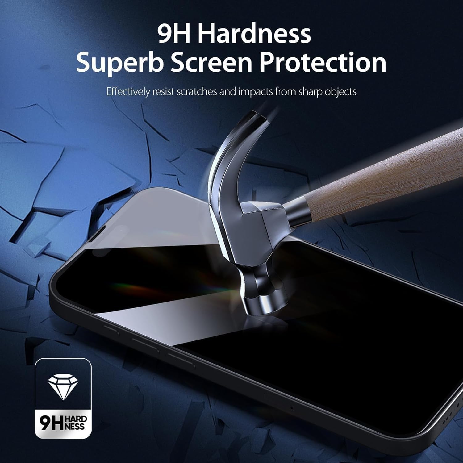 QsmQam Borderless Anti-Spy(Privacy) Speaker-Mesh Dust-Filter Tempered Glass Compatible With iPhone 17,With Anti-Explosion 9H Hardness Screen Guard (No black borders) — Amazon image 6