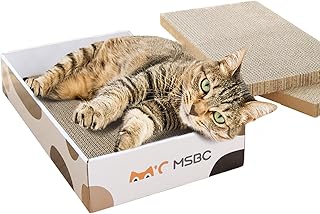 Cat Scratching Pad,Durable Cat Scratcher Cardboard Refill,Reversible Cat Scratcher Box,Scratching Lounge for Furniture Protection, Recyclable Corrugate Scratching Bed, Cat Training Toy,3 in 1
