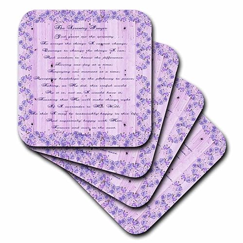 Set of 8 Ceramic Tile Coasters - Serenity Prayer for