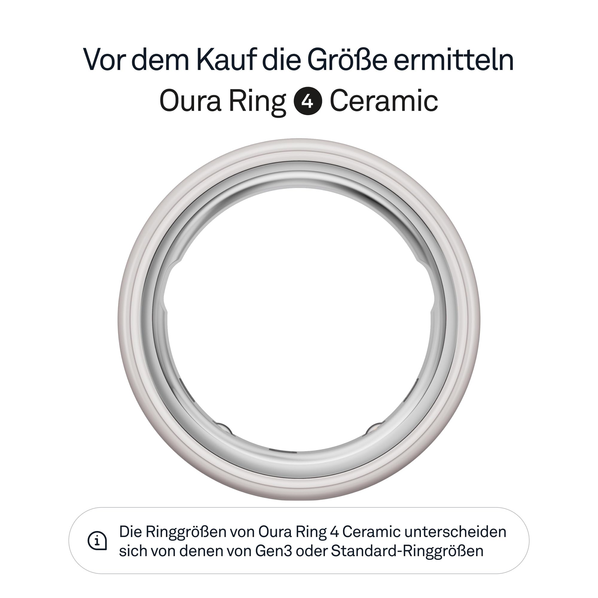Oura Ring 4 Ceramic – Cloud – Größe 10 – Smart Ring – Bestimme Deine Größe vor dem Kauf