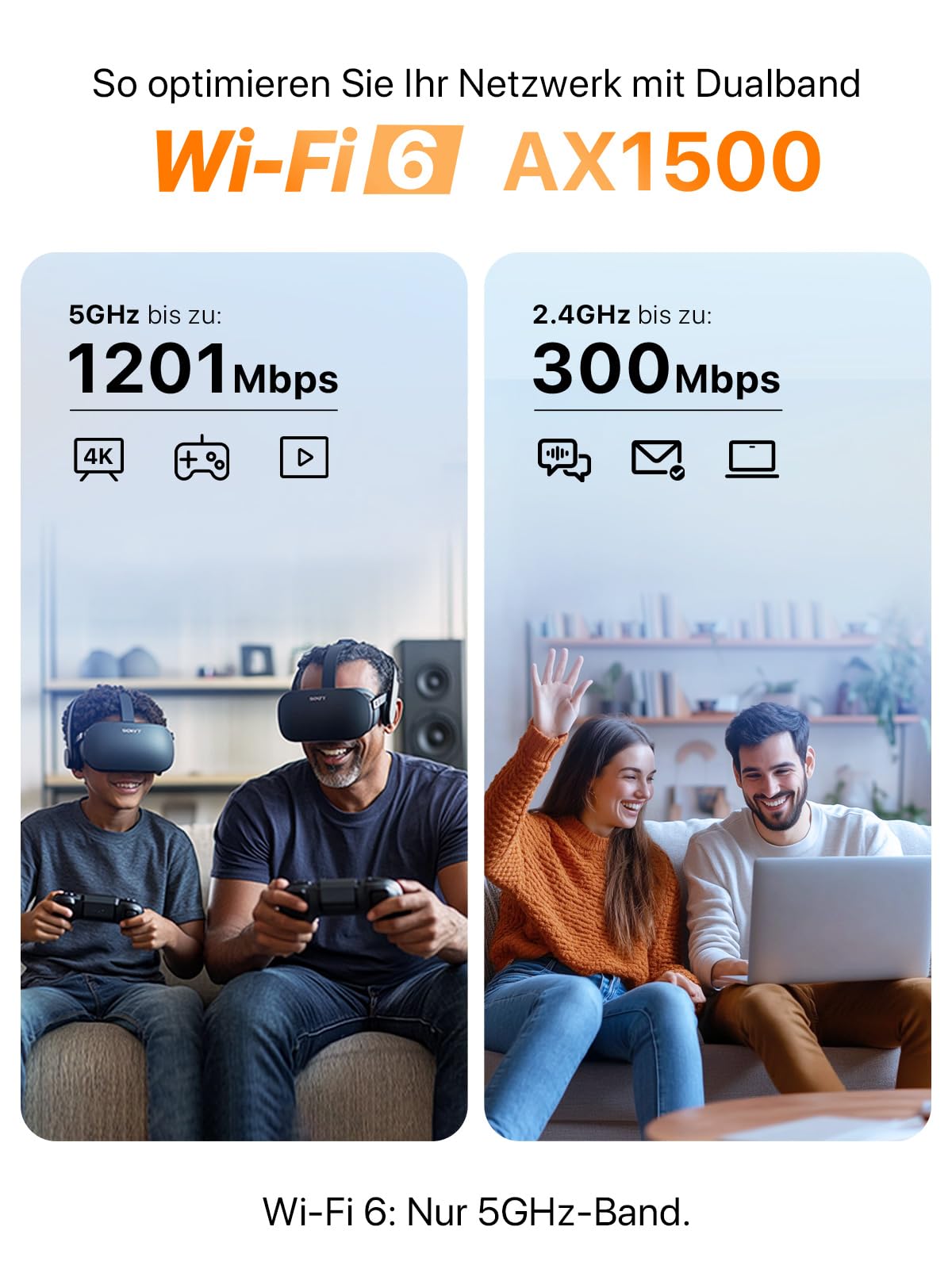 Tenda 5G01 5G NR Router für Nano SIM Karten, Wi-Fi 6 1500Mbps, 5G/4G LTE Modem mit Dual Band, Plug & Play, Gigabit WAN/LAN Port, 6 x Interne Antennen, Mesh Wi-Fi+, 5G Router - Einstiegslevel