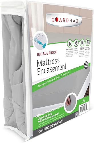 Miniatura 46 de Guardmax Funda de colchón de punto con cremallera, tamaño Queen, impermeable y a prueba de chinches, ropa de cama cómoda, suave y silenciosa con 2 -