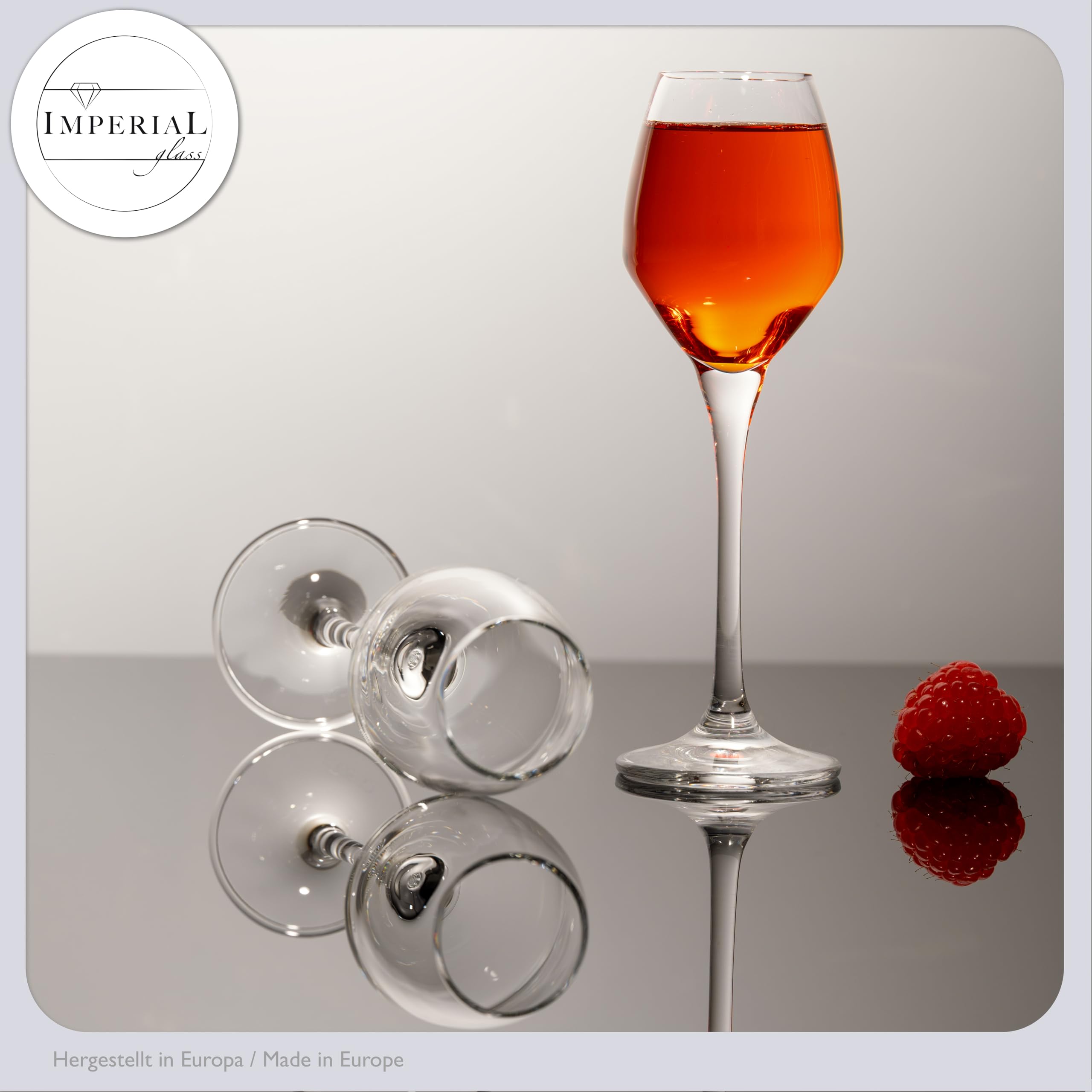 Imperial Rome Lot de 6 verres à liqueur 70 ml – Verre à liqueur avec pied – En verre Crystalline – Passe au lave-vaisselle – Léger et transparent – Forme de tulipe classique