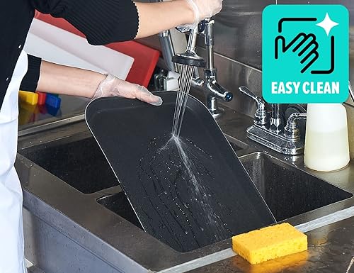 Miniatura 6 de CURTA Paquete de 2 bandejas antideslizantes de grado restaurante, NSF, 18 x 14 pulgadas, bandeja rectangular antideslizante con forro de goma de