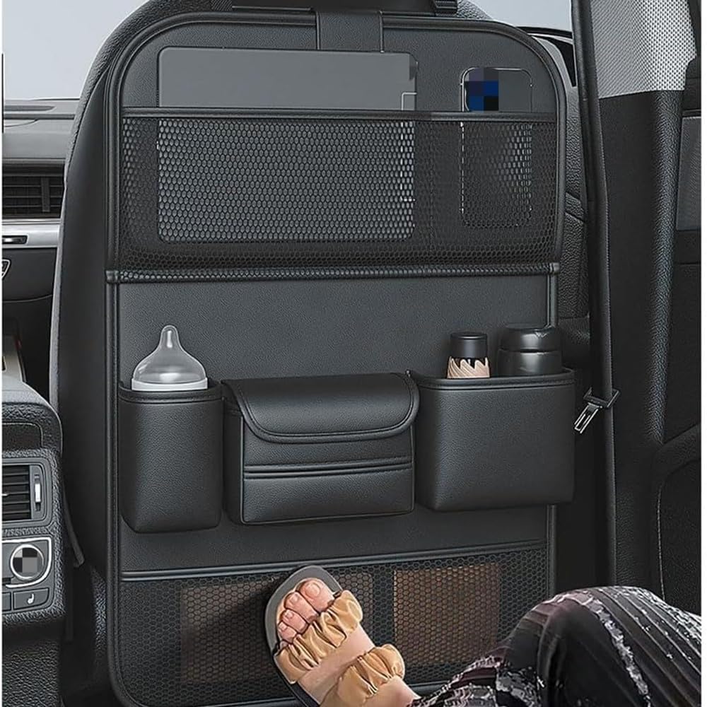 Organisateur de Voiture pour Benz VITO Box/Mixto/Tourer (W447) 2014- 2022 2023 2024 2025-2026, avec Table Pliable en Cuir PU, Rangement Siège Arrière Imperméable,Protection de Dossier Robuste