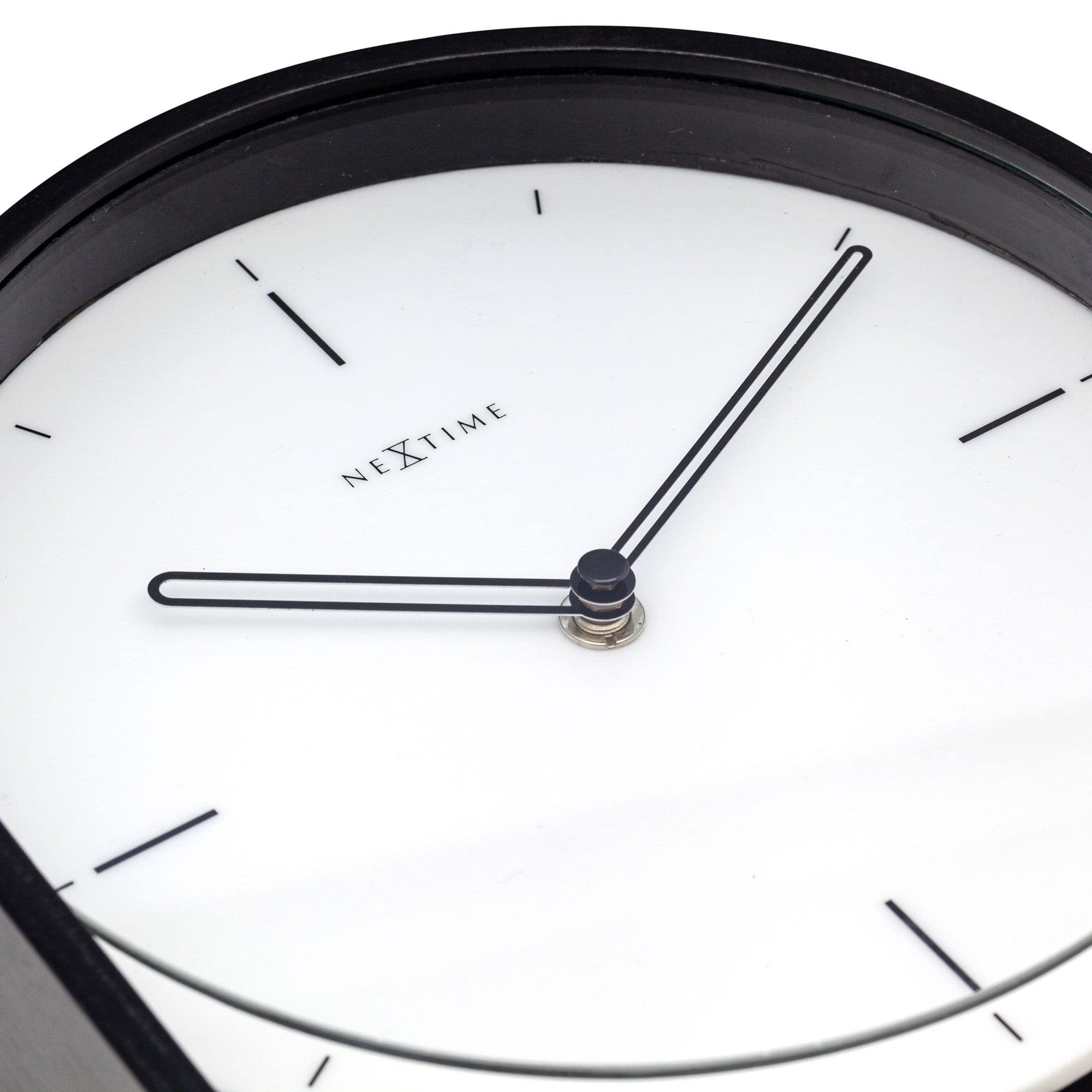 Niezwykły zegar stołowy NeXtime 5225WI Noa Table, bardzo elegancki i nowoczesny, wykonany z drewna, biały 27x21x6,5cm