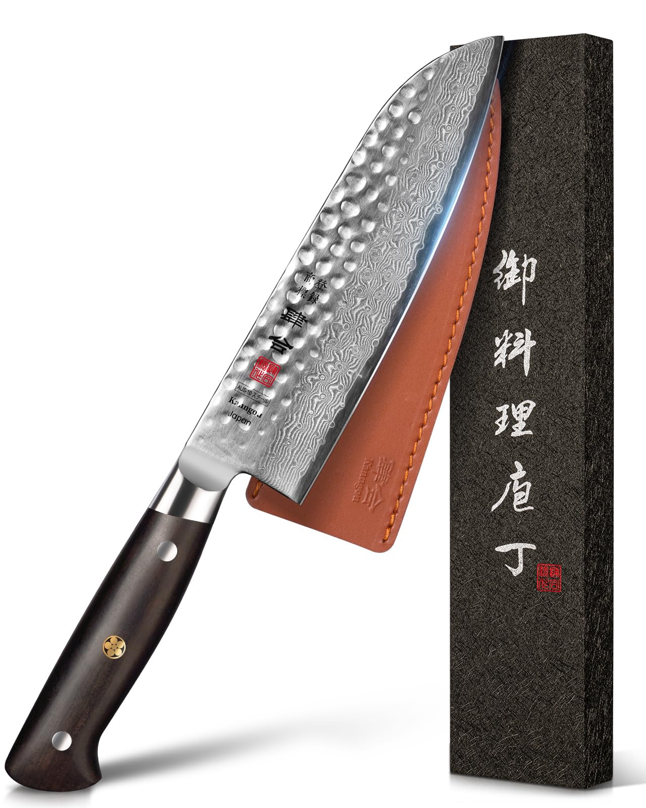 kanngou Japanese Chef Knife Kitchen Knife with 67 Layers Damascus Steel AUS-10 Core, Professional Damascus Knife with Full-Tang Ebony Wood Handle and Premium Gift Box (8.27 Inch Gyuto Chef Knife) — Amazon image 10