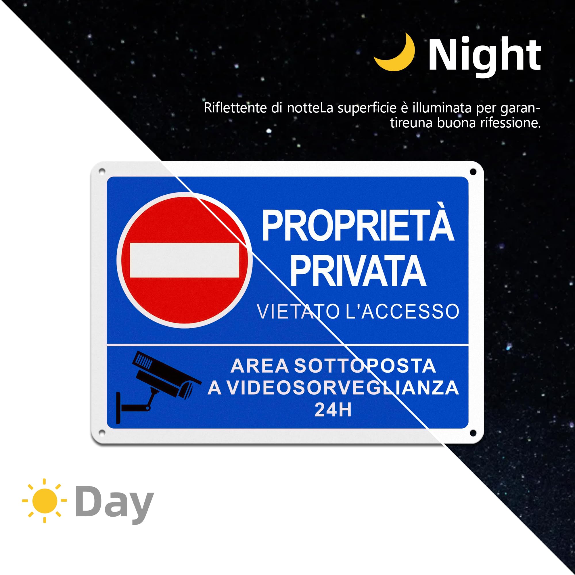 TAKULA Cartello Proprietà Privata - Cartello Vietato l'accesso Proprietà Privata,25 * 18CM Cartelli Proprieta Privata Resistente ai Raggi UV, Alla Ruggine e All'acqua