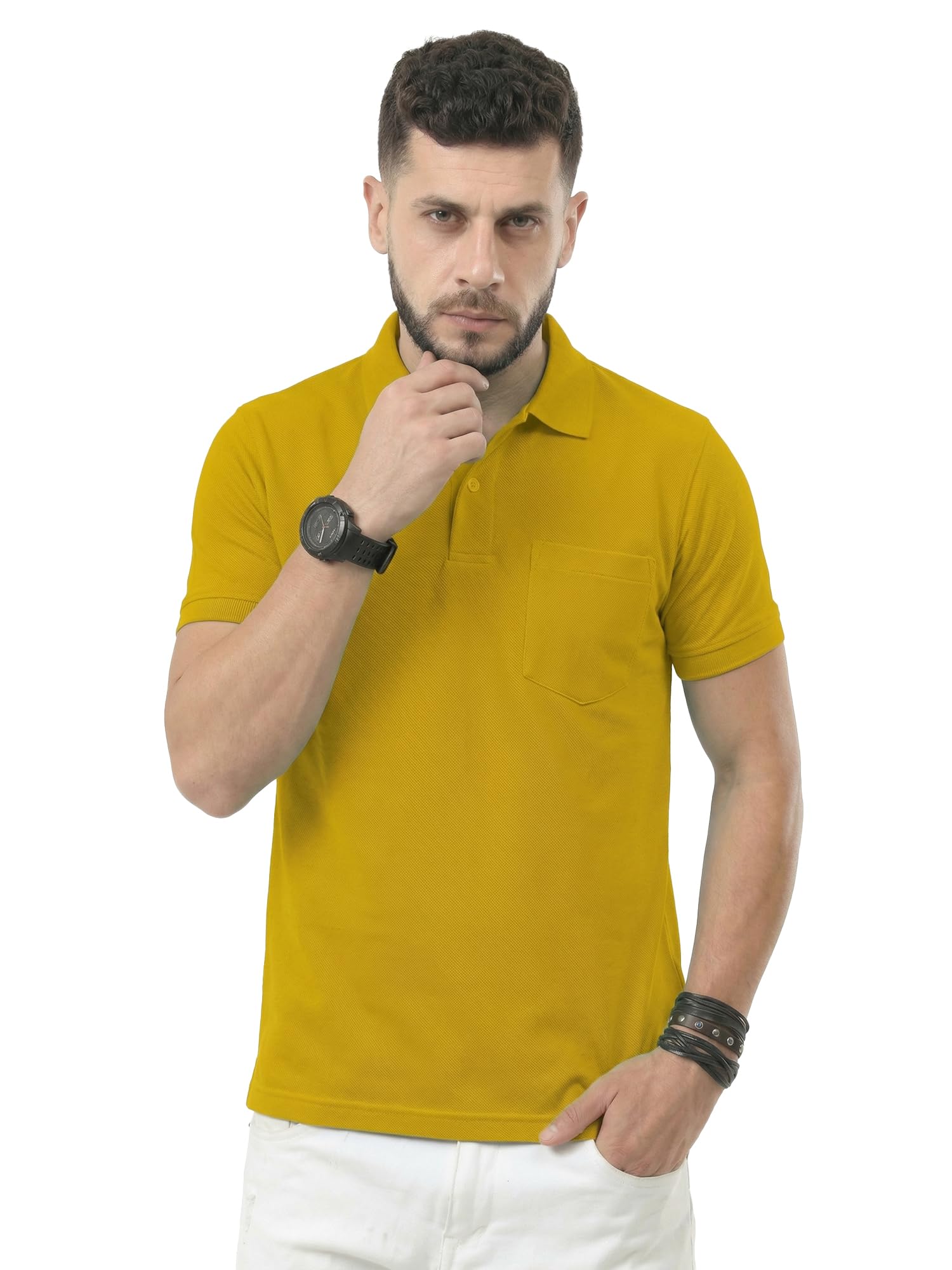 fanideaz Mens Pocket Premium Cotton Polos | Regular Fit Soft Fabric Stylish Casual Wear | Polo Tshirts Men Half Sleeves Collar T Shirts for Men | Classic Polo T Shirt for Man-picture-28