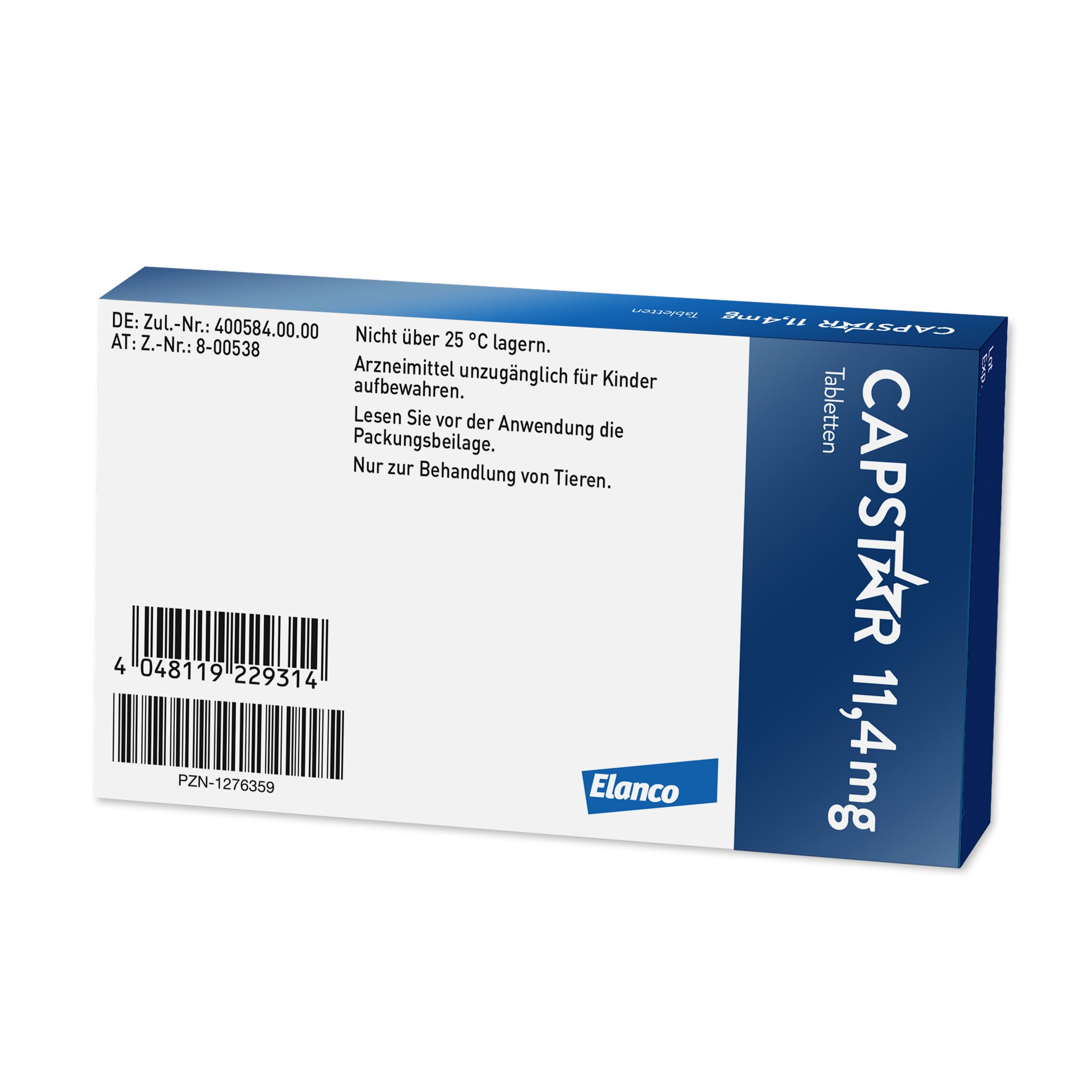 Capstar Flohtabletten für Katzen & kleine Hunde 1-11kg, 6 Stück | Zur Sofortbehandlung bei akutem Flohbefall. Wirkt schnell ab 15 Minuten. Einfache orale Eingabe gegen Flöhe