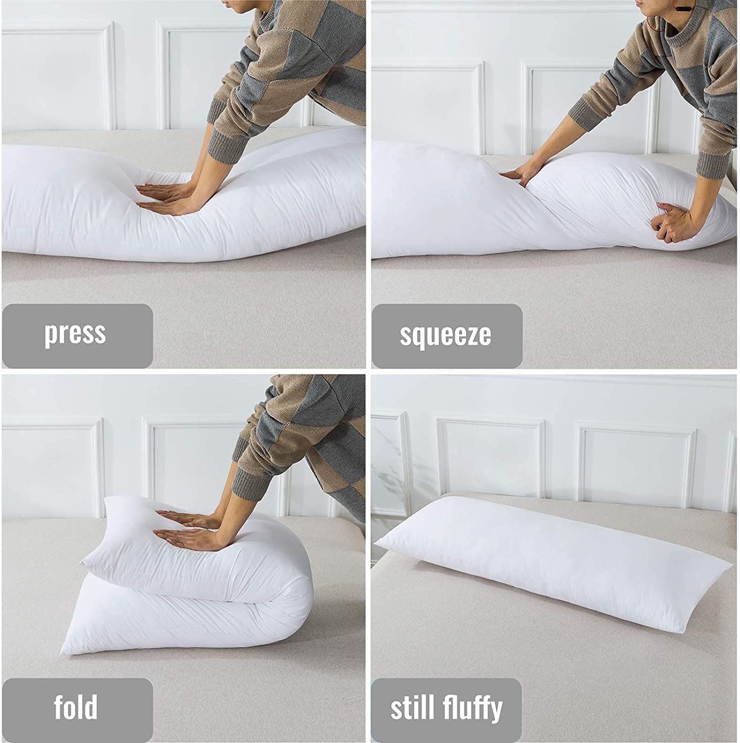 Rohi 6ft Full Body Pillow With Chocolate Brown Pillowcase Cover