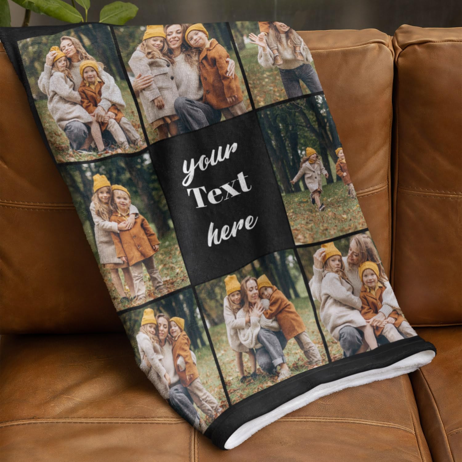 Fleece Deken met Schapenvacht Personaliseren Foto Deken 80 x 120 cm Fleece deken met foto en tekst bedrukken
