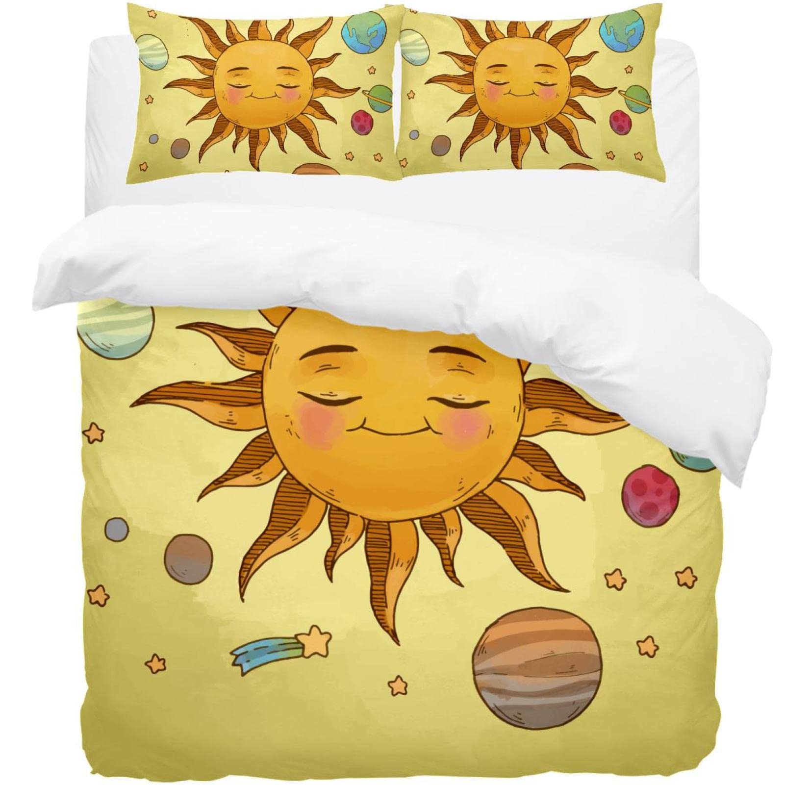 Parure de lit planètes et étoiles thermique pour réchauffer la chambre des enfants en hiver