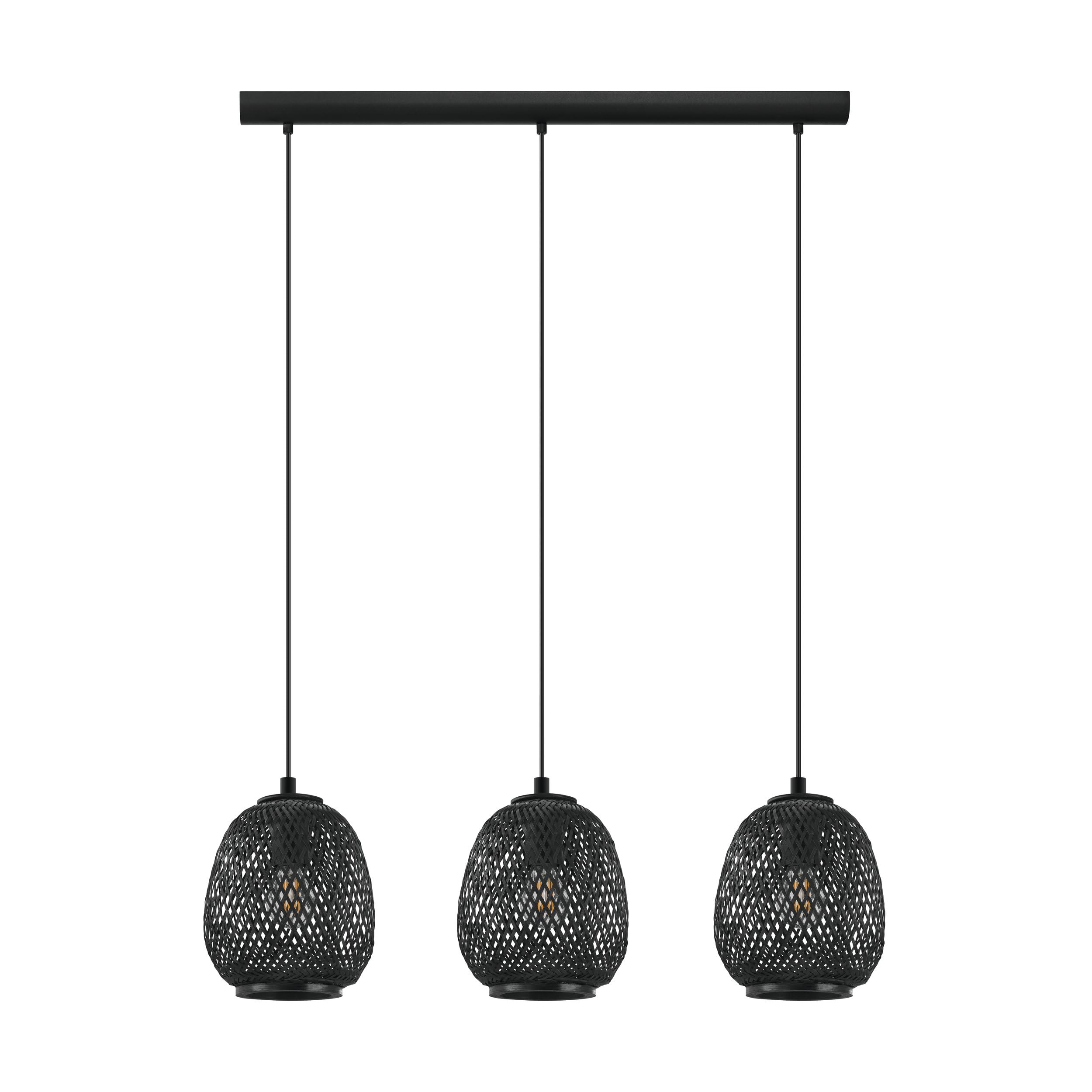 Eglo Black Dembleby Hanging Light, 3-Bulb,