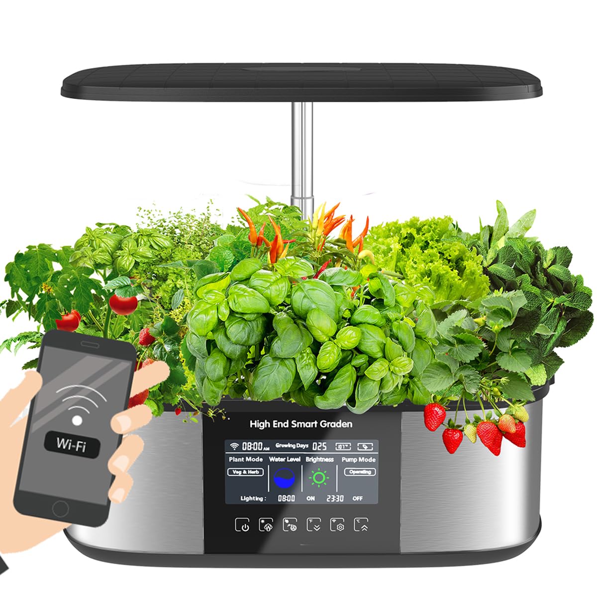 TEmkin 21 Pods Hydroponics Growing System, Smart Herb Garden Kit, Hydroponics Growing System Indoor Garden, A & WiFi Control Self-Managed Nurturing & Watering, for Home Kitchen