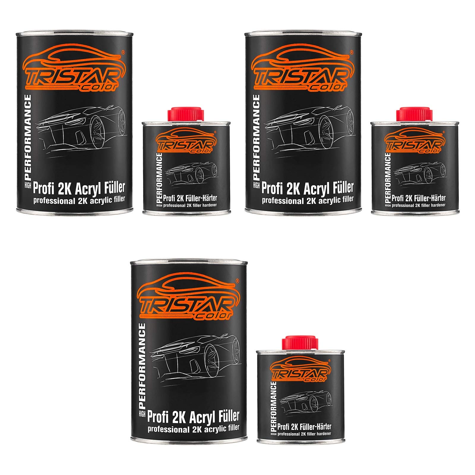 TRISTARcolor 2K High Solid Füller Set/Grundierung für Autolack weiß - 3,9 kg Epoxyfüller & Härter