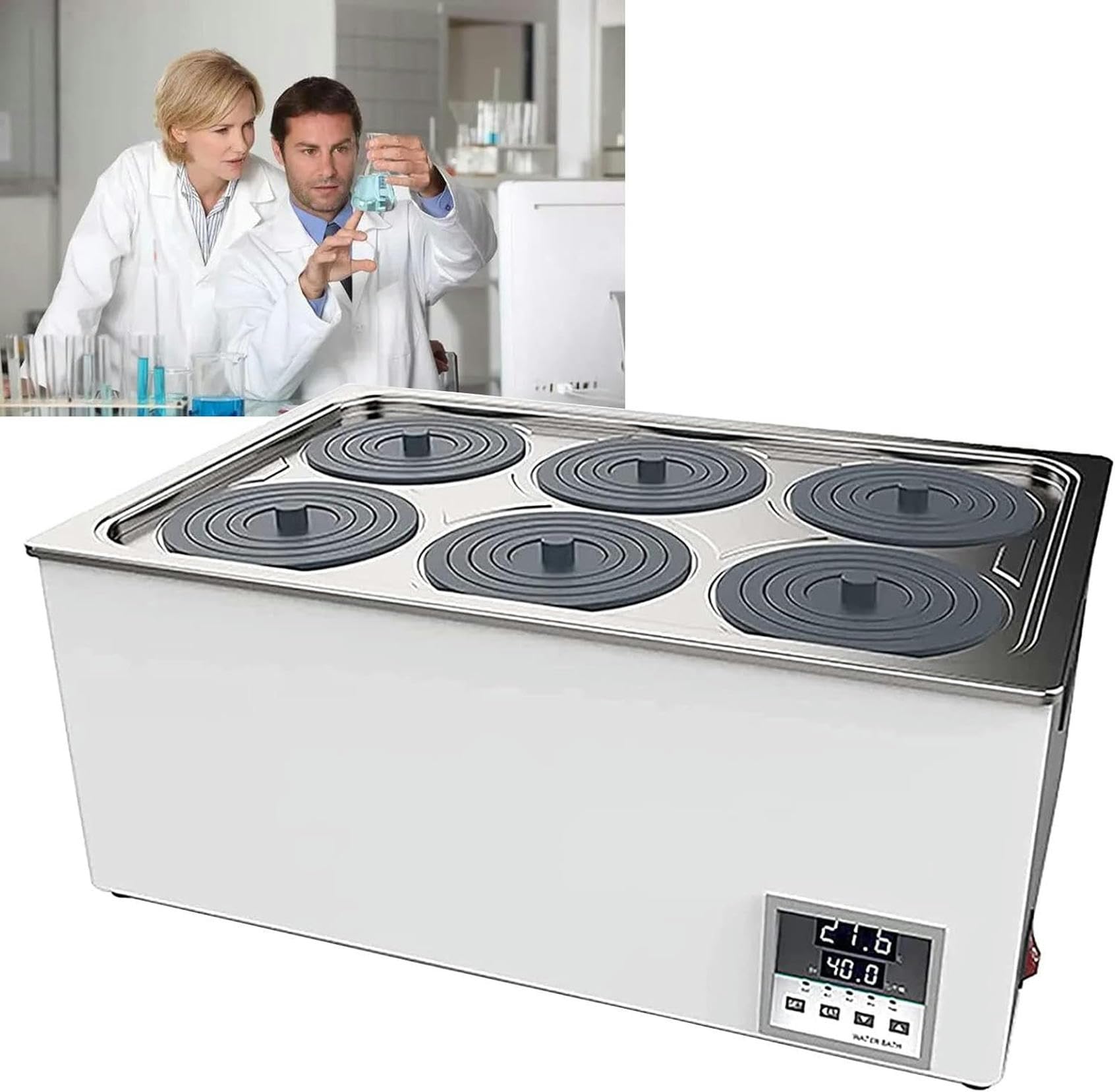 Bain-marie de laboratoire pour l'incubation de six échantillons simultanés de 5 à 99.9 °C