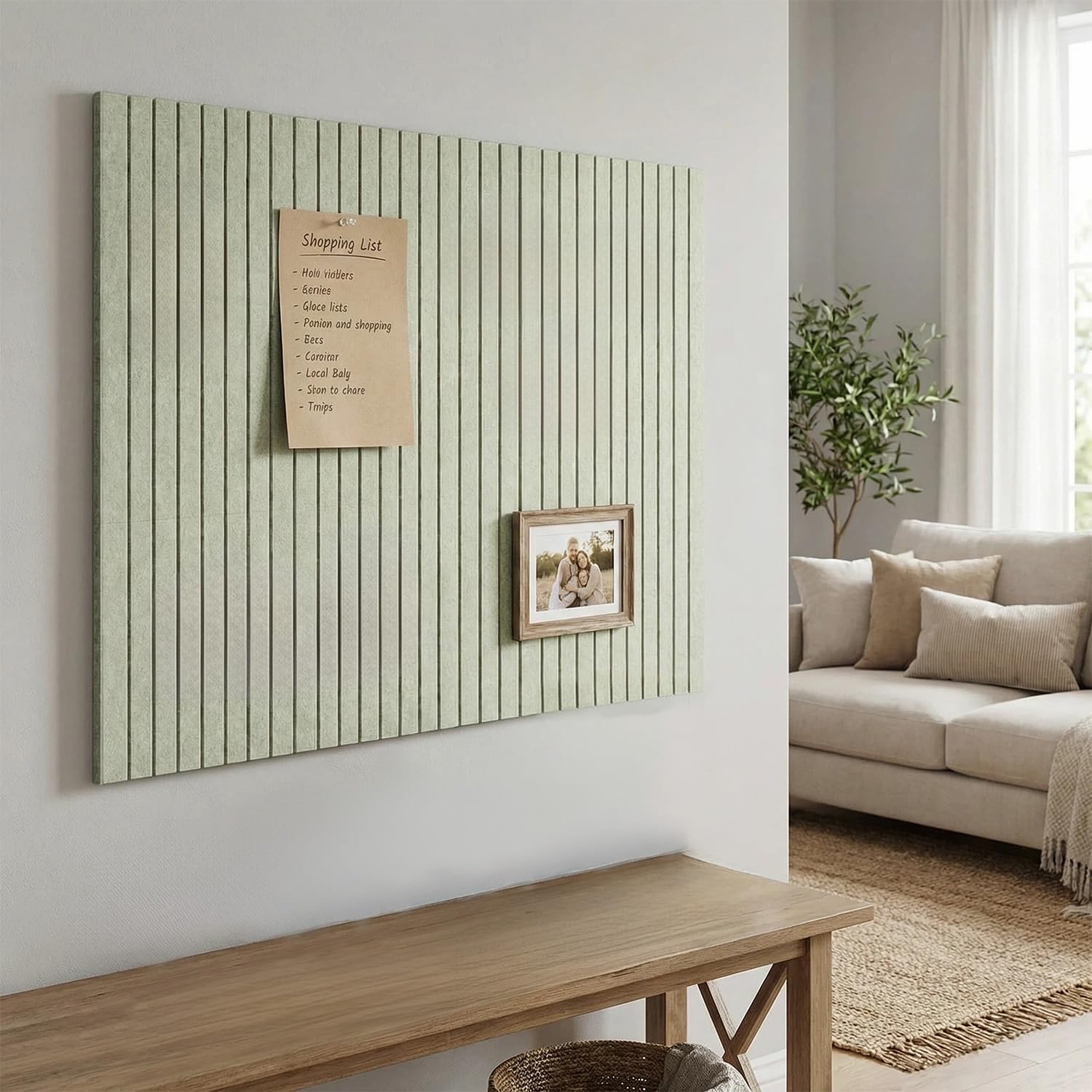 Acidea Lot de 12 grands tableaux d'affichage en feutre avec languettes adhésives amovibles et punaises pour bureau, maison, salle de classe, 120 x 90 cm, vert sauge
