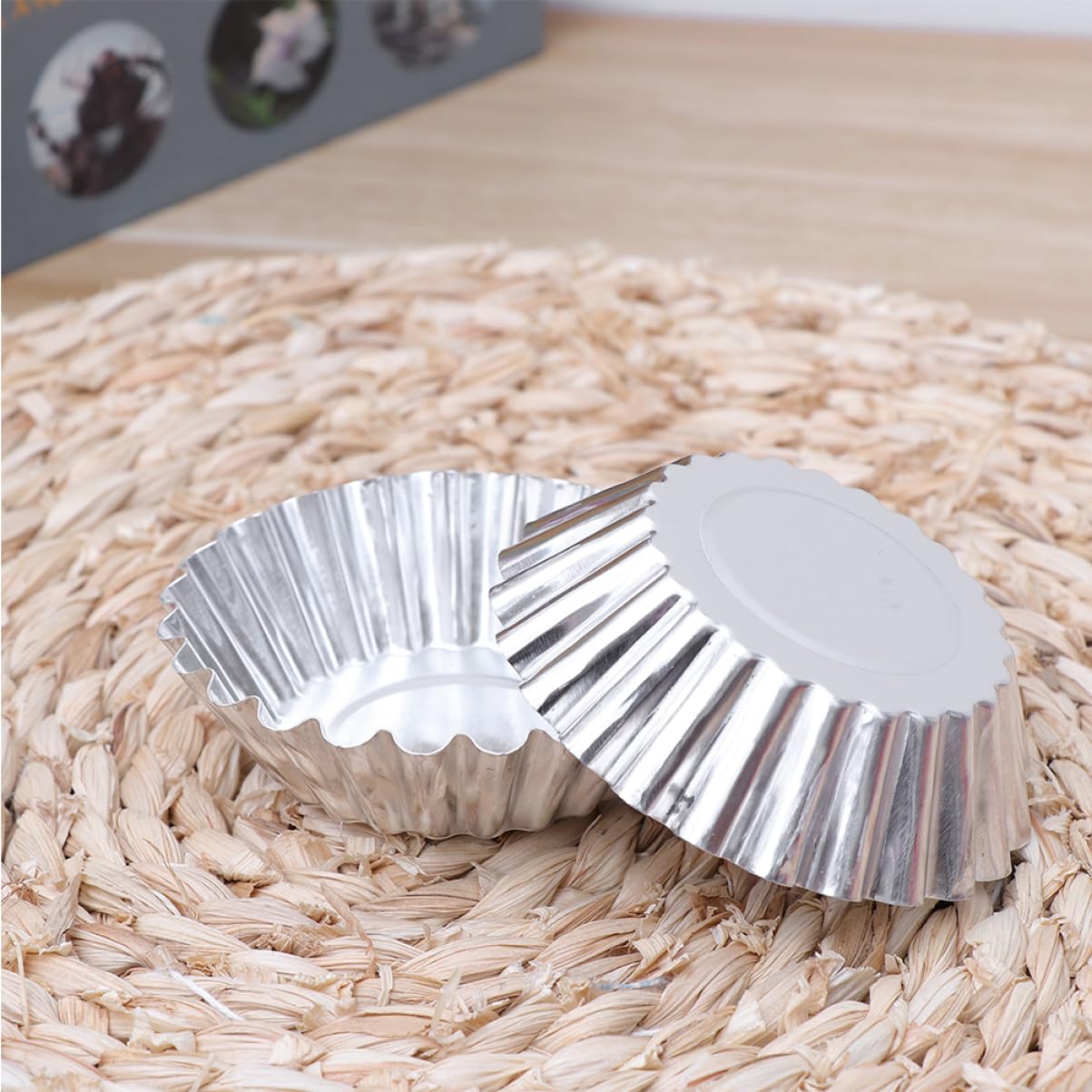 Gatuida 2 Series Taza Para Hornear Muffins Moldes Reutilizables Para Tarta De Huevo Latas De Pastel Para Hornear Cacerola Sartenes Bandejitas De Aluminio Silver 50 Piezas X 2