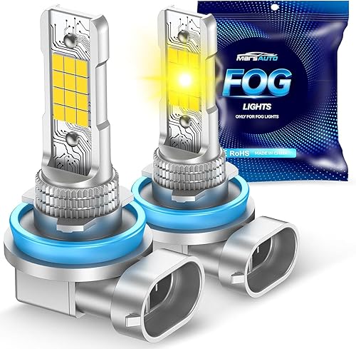 Miniatura 18 de Marsauto Bombillas LED antiniebla H11 H8 H16, 6000 K xenón blanco, chips CSP brillantes superiores de 360 grados DRL, bombillas halógenas