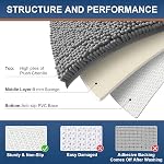 OLANLY Luxury Chenille Bath Mat,Extra Soft Fluffy and Absorbent Bathroom Mat, Non-Slip Plush Thick Bathroom Carpet, Machine Wash Dry, Bath Rug for Bathroom Floor, Tub and Shower, 24" x 16", Grey