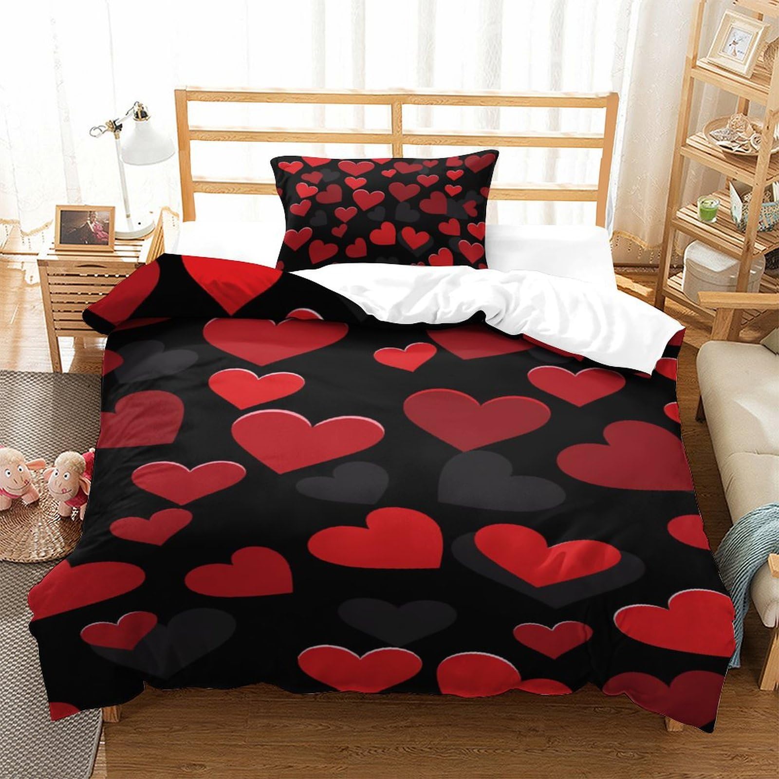 Housse de couette douce 135x200cm fermeture éclair décorative souris
