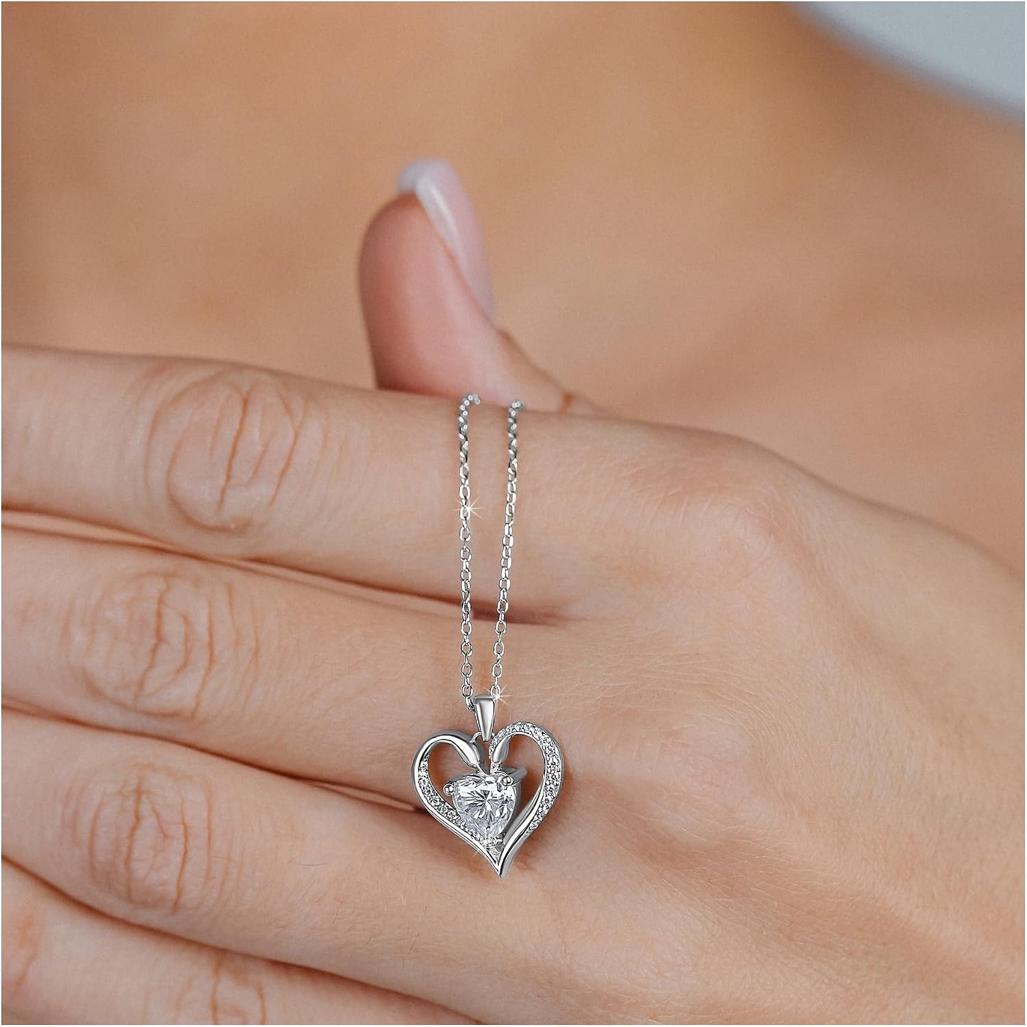Protective Amulet of Swan Fidelity in Love with Moissanite Pendant Necklace for Women – 925 Sterling Silver, Dainty Silver Jewelry Gift Box for Mom Wife Girlfriend – Birthday Anniversary