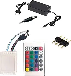 Kit Controle 24 teclas Rgb Fita Led 5050 3528 + Fonte 12 V + Emenda 4 vias pinos