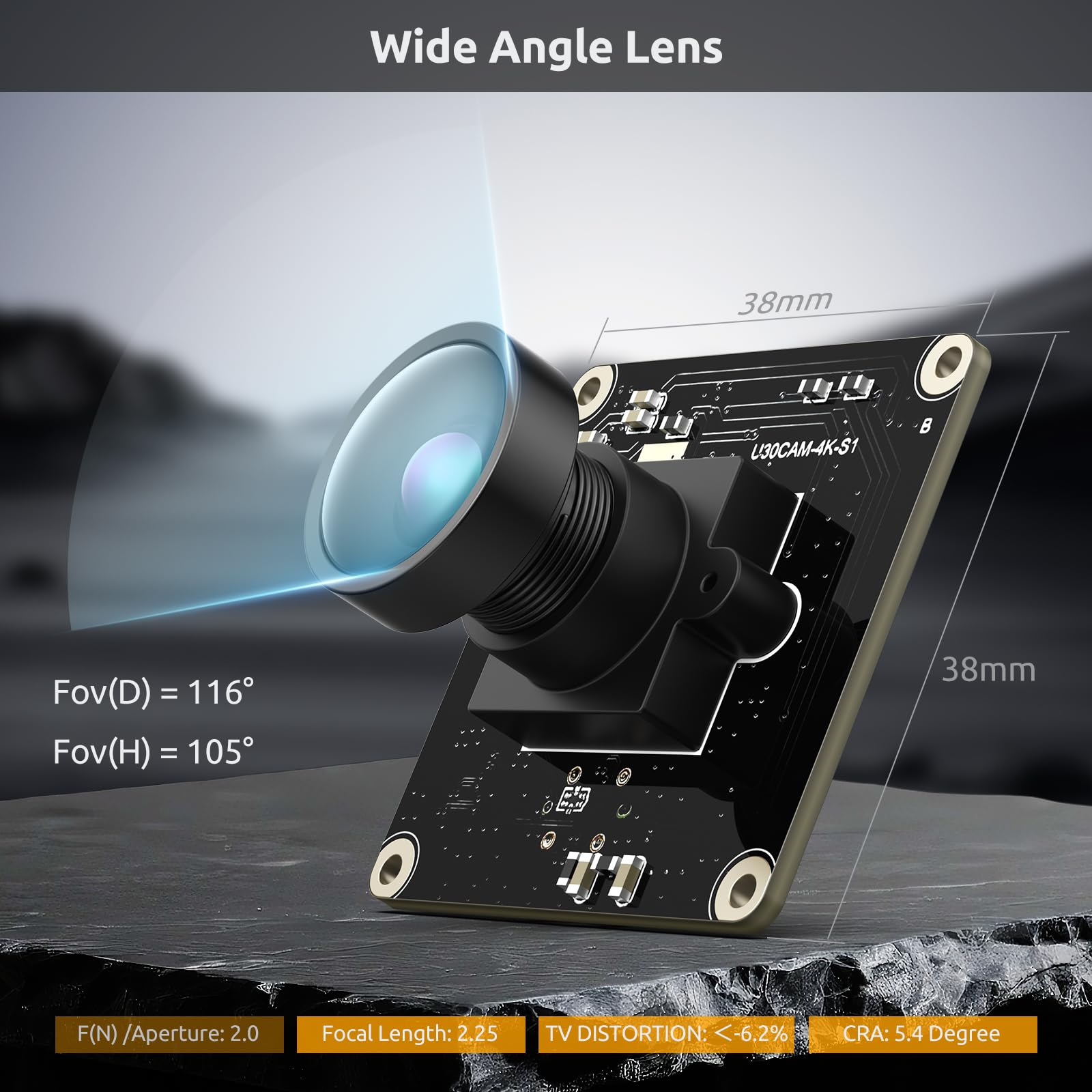 innomaker Modulo Camera USB 3.0 UVC con Sensore IMX415, 4K@30FPS & 1080P@60FPS, Plug and Play per Windows/Linux/Mac/Android/Raspberry Pi/Jetson Nano/ARM Boards