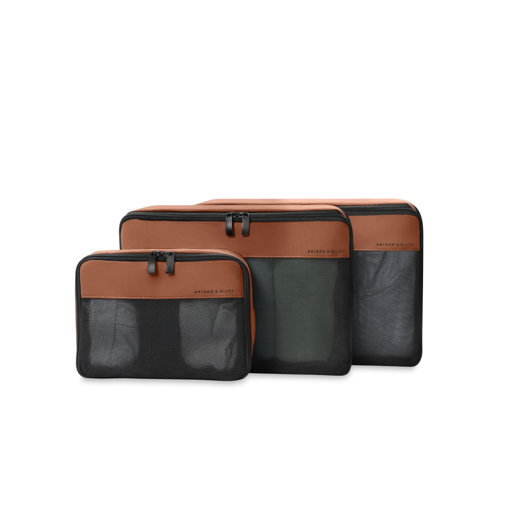 Briggs & Riley Carry On - Set di cubi per imballaggio a compressione, organizer per valigie e bagagli, per donne e uomini, accessori per le vacanze, 3 pezzi, Canyon