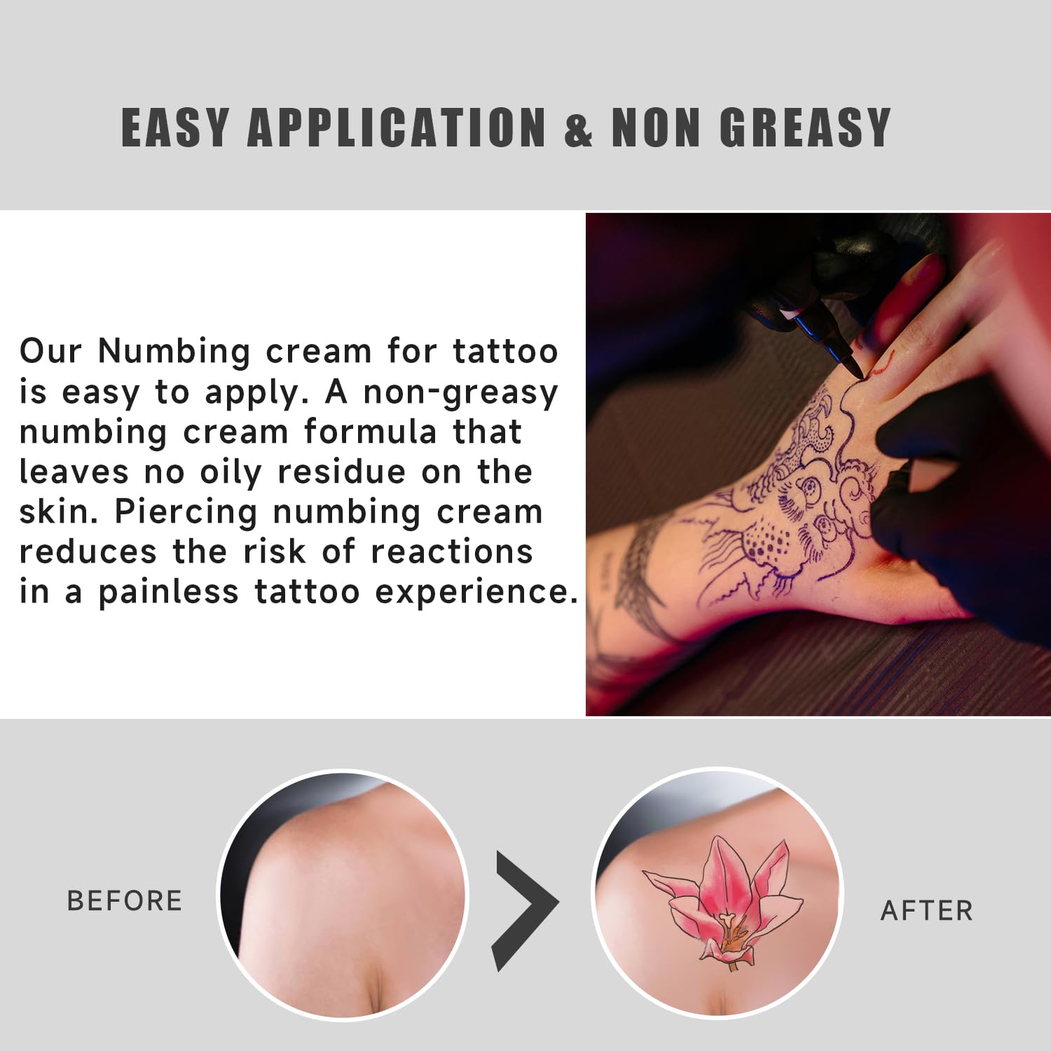 Painless Tattoo Cream - Maximum Strength - Natural Ingredients Extra Strength Tattoo For 4-8 Hours(2pcs *10g) — view 6