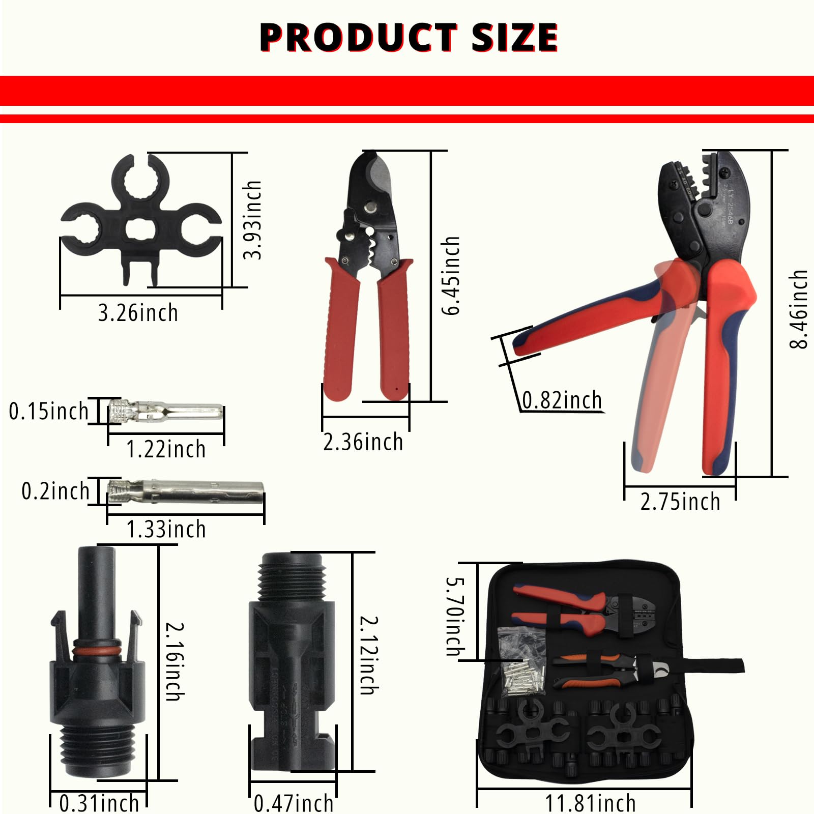 SOMELINE Solarstecker Crimpzange Set Für 2.5/4/6mm² Solarkabel, 6 Paar