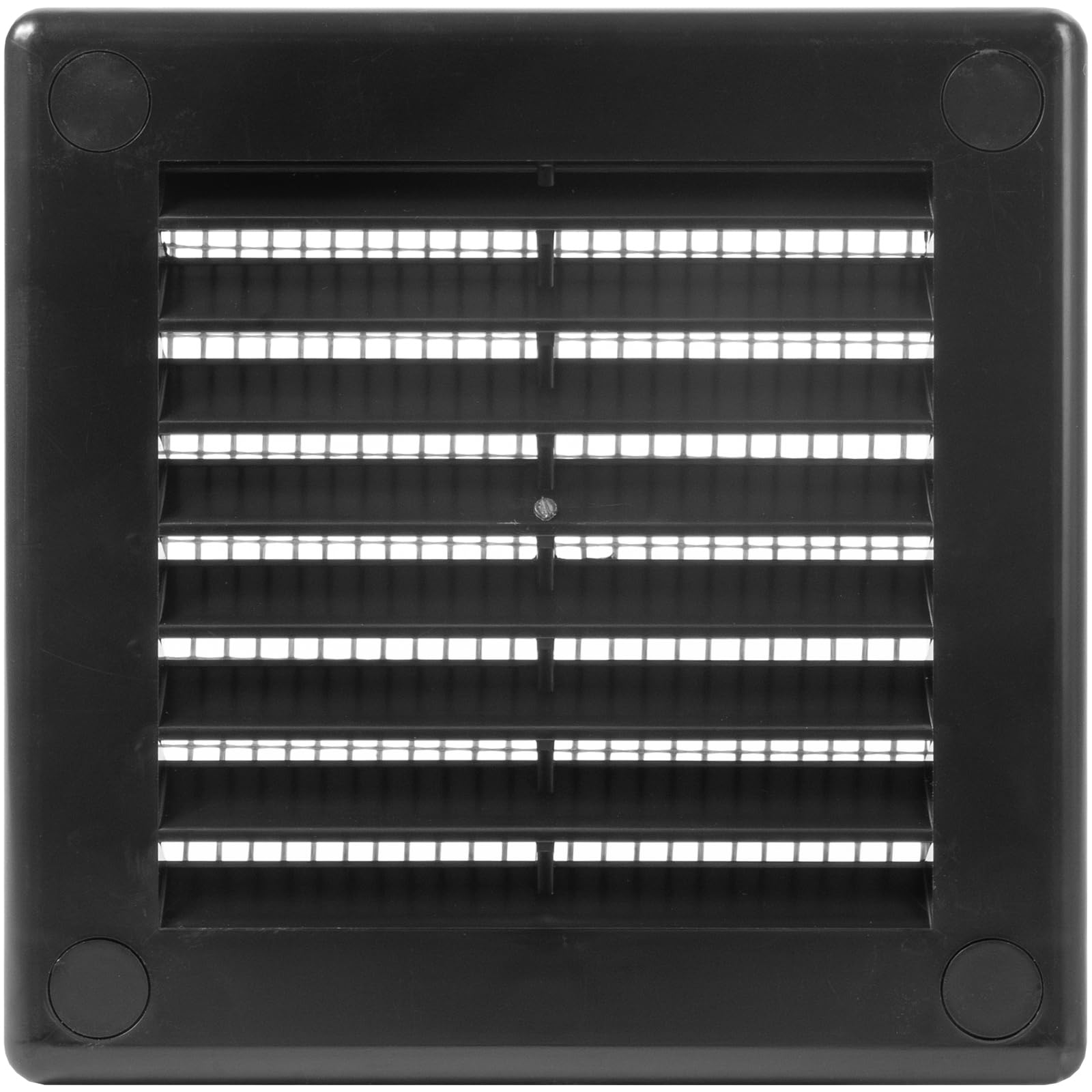 ECOPRO VENT 100x100mm (4 Inch) Black Square Air Vent Cover - Plastic Air Vent Grille with Insect Mesh Screen - External Wall Ventilation Cover for HVAC Ducts, Ceiling or Wall Vents - Indoor Outdoor — image 1