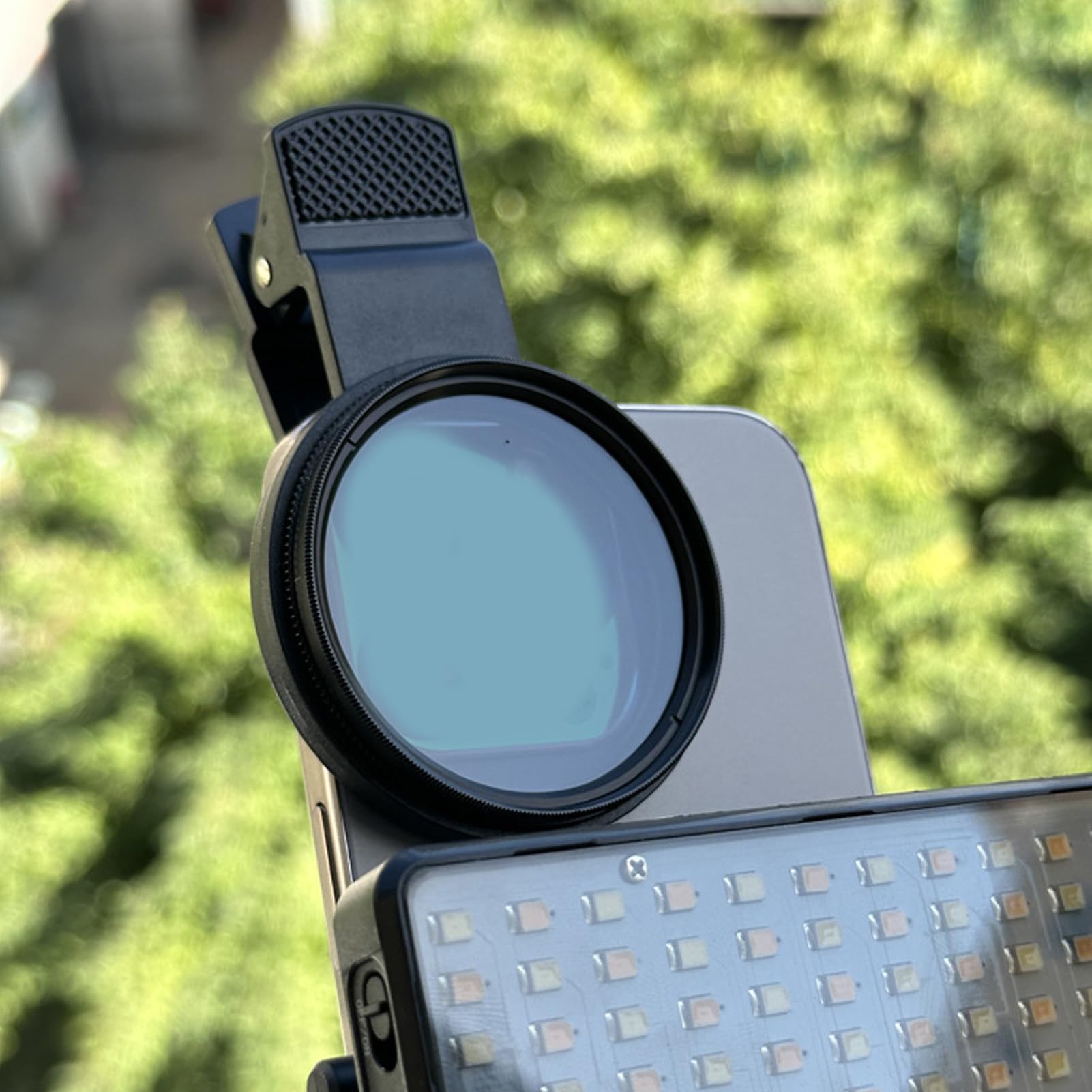 LED Tattoo Photography Video Light, 2500k-9000K CRI 95+ Portable Selfie Light, Téléphone Mobile Polarisé Lumière avec 120 Perles LED et Lentille Filtrante CPL pour Le Tatoueur