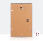 Homso 11x17 Picture Frame in Black, Metal Thin Board 11x17 Frame with Acrylic Plexiglass for Pictures A4 with Mat or 11x17 without Mat for Horizontal and Vertical