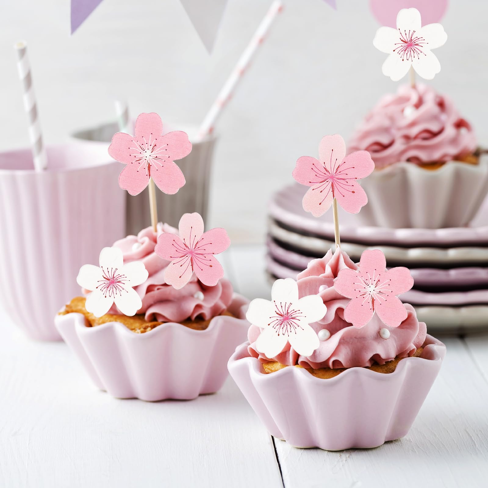 ALEGRE Decorazione per torte a forma di fiore di ciliegio, commestibile