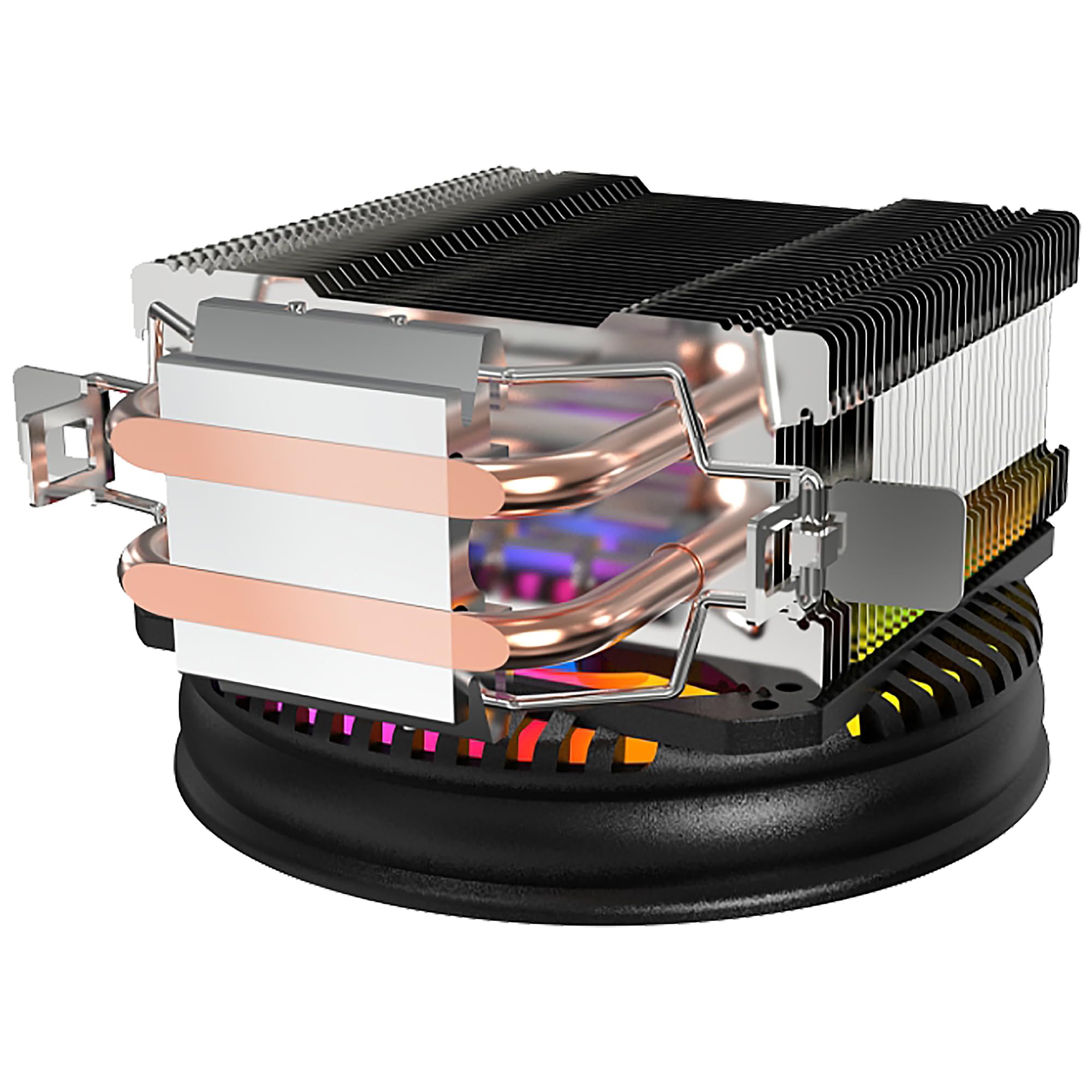 Mars Gaming MCPUARGB, Disipador CPU 130W TDP, 2x Heatpipes HCT, Ventilador 90mm Auto CHROMA RGB, Silencioso PWM, Multisocket Intel y AMD - 3