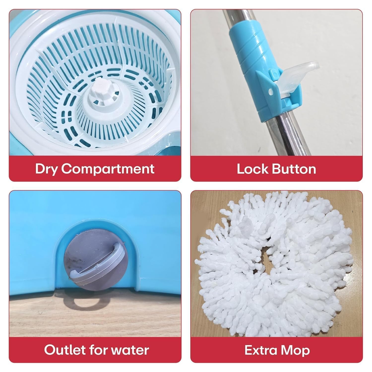 Plenzo Spin Mop with Bucket - Quick Cleaning -7