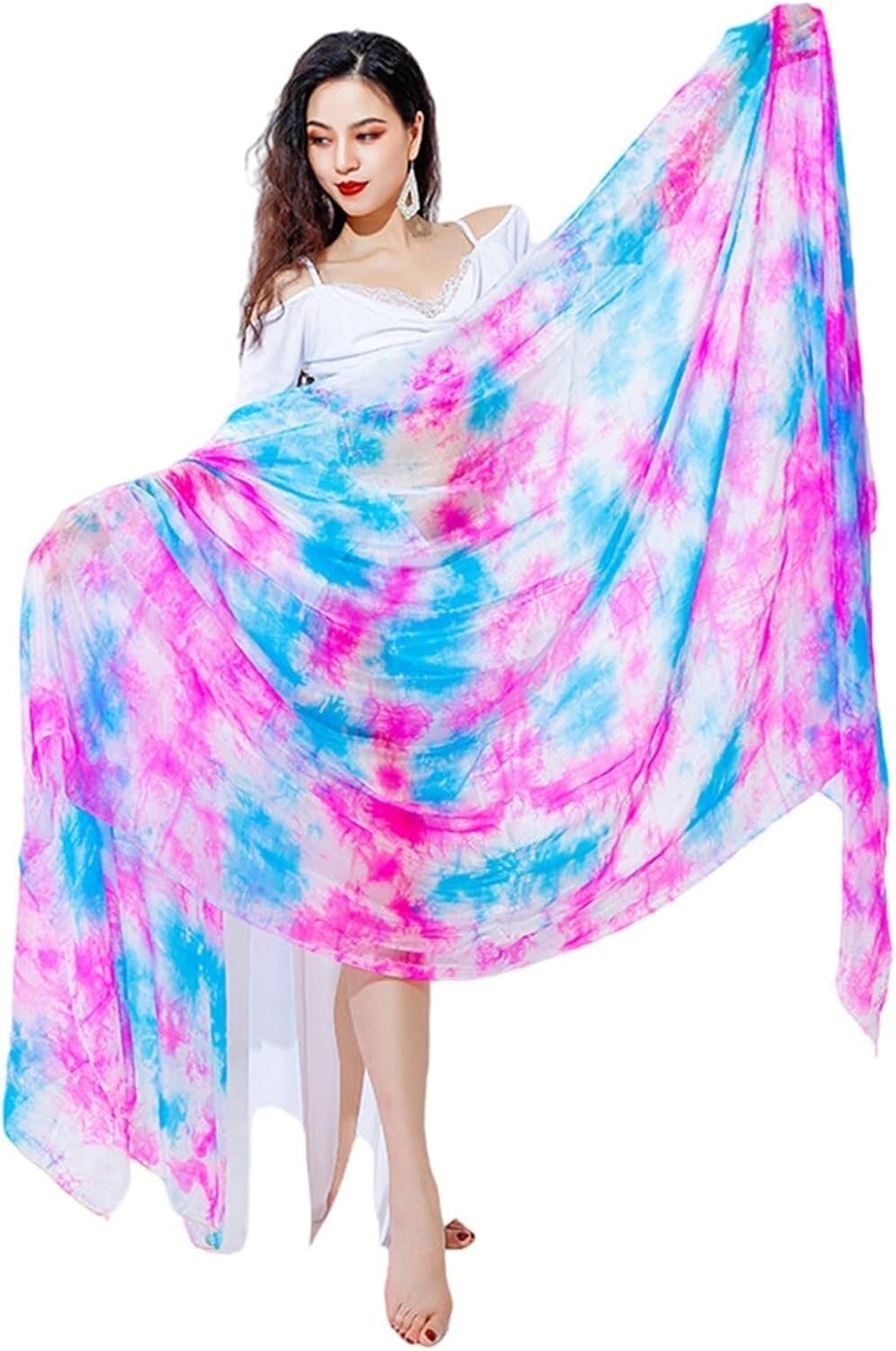 SSDDLZEQ Stage performance version Belly Dance Veil, Suitable For Both Practice And Stage Performances(Color 1,2.5m)