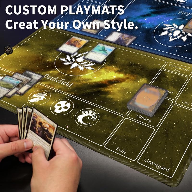 Miniatura 2 de Tapete de juego personalizado con zonas, tapete de juego impreso personalizado de todas las imágenes, de 14 x 24 pulgadas, para juegos de cartas