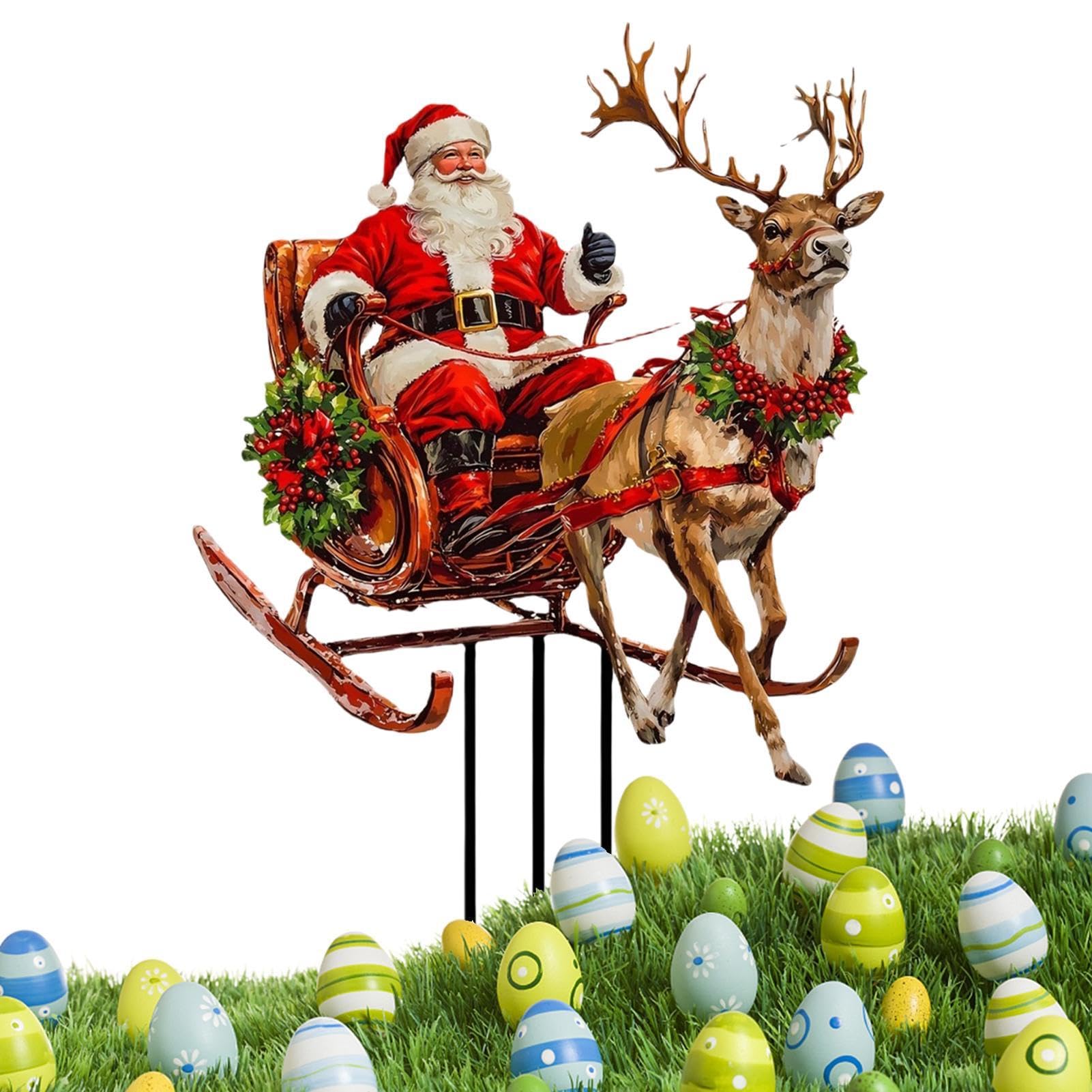 Amazon.co.jp: トナカイヤード ステークス、クリスマス ヤード サイン