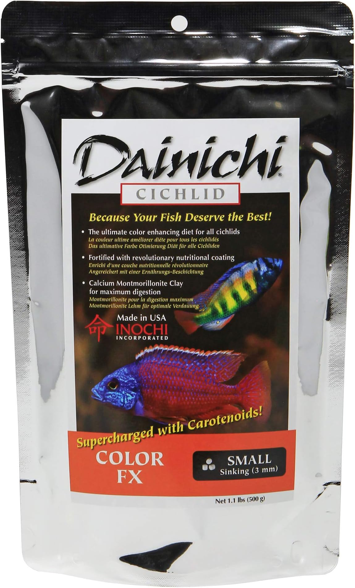 Dainichi Cichlid Food - Color FX Sinking Small Pellet - 1.1