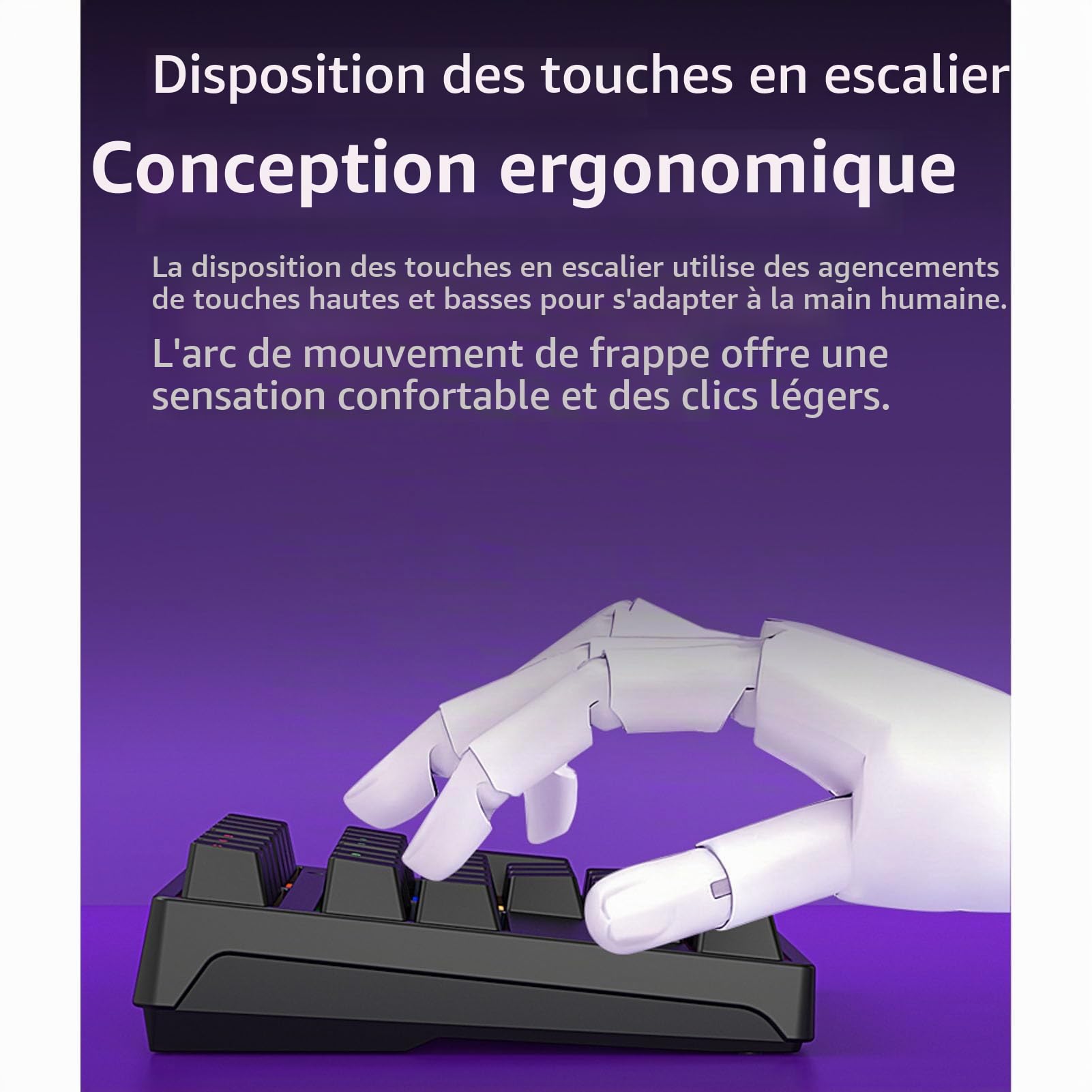 Zunate Pavé Numérique Mécanique USB C 34 Touches, Rétroéclairage RVB, Commutateurs Bleus, Clavier Numérique Externe pour Ordinateur Portable, PC