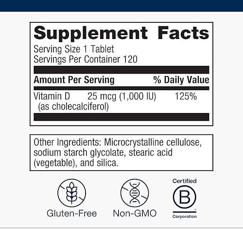 Miniatura 2 de Metagenics D3 1000 - Suplemento de vitamina D - Densidad ósea y apoyo inmunológico* - Integridad de los dientes* - Sin OMG y sin gluten - 120